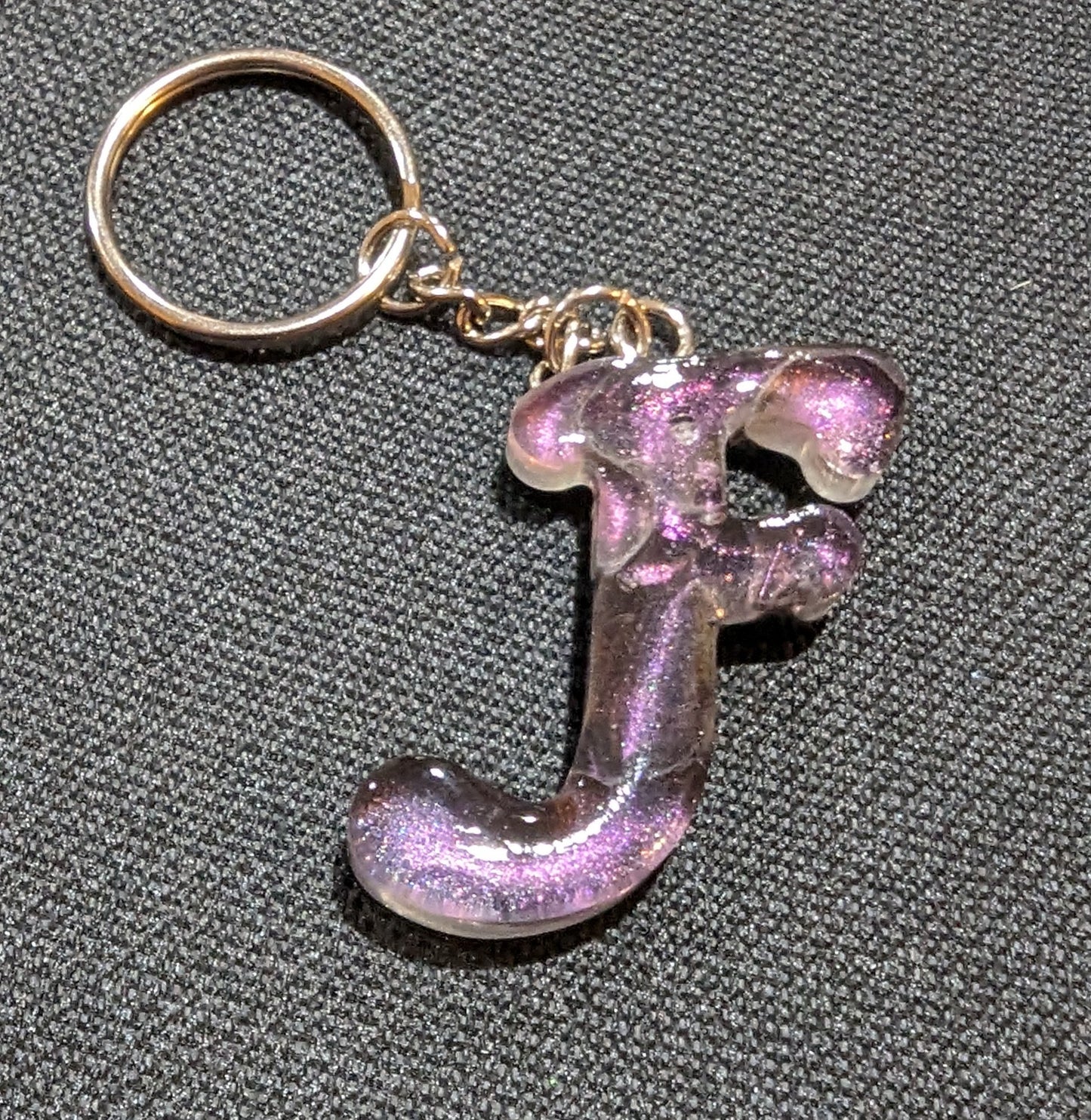 F letter pink plain keychain