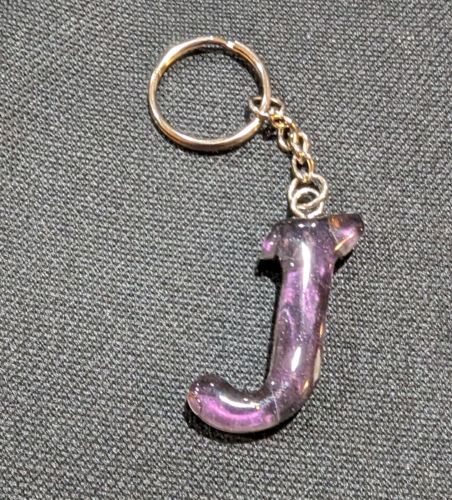 J letter purple plain keychain
