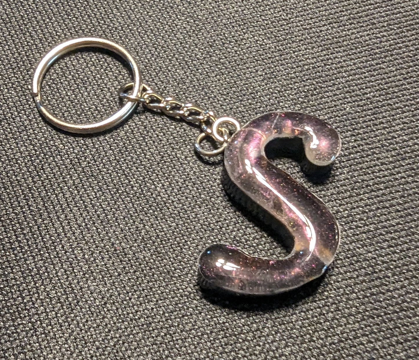 S letter pink plain keychain