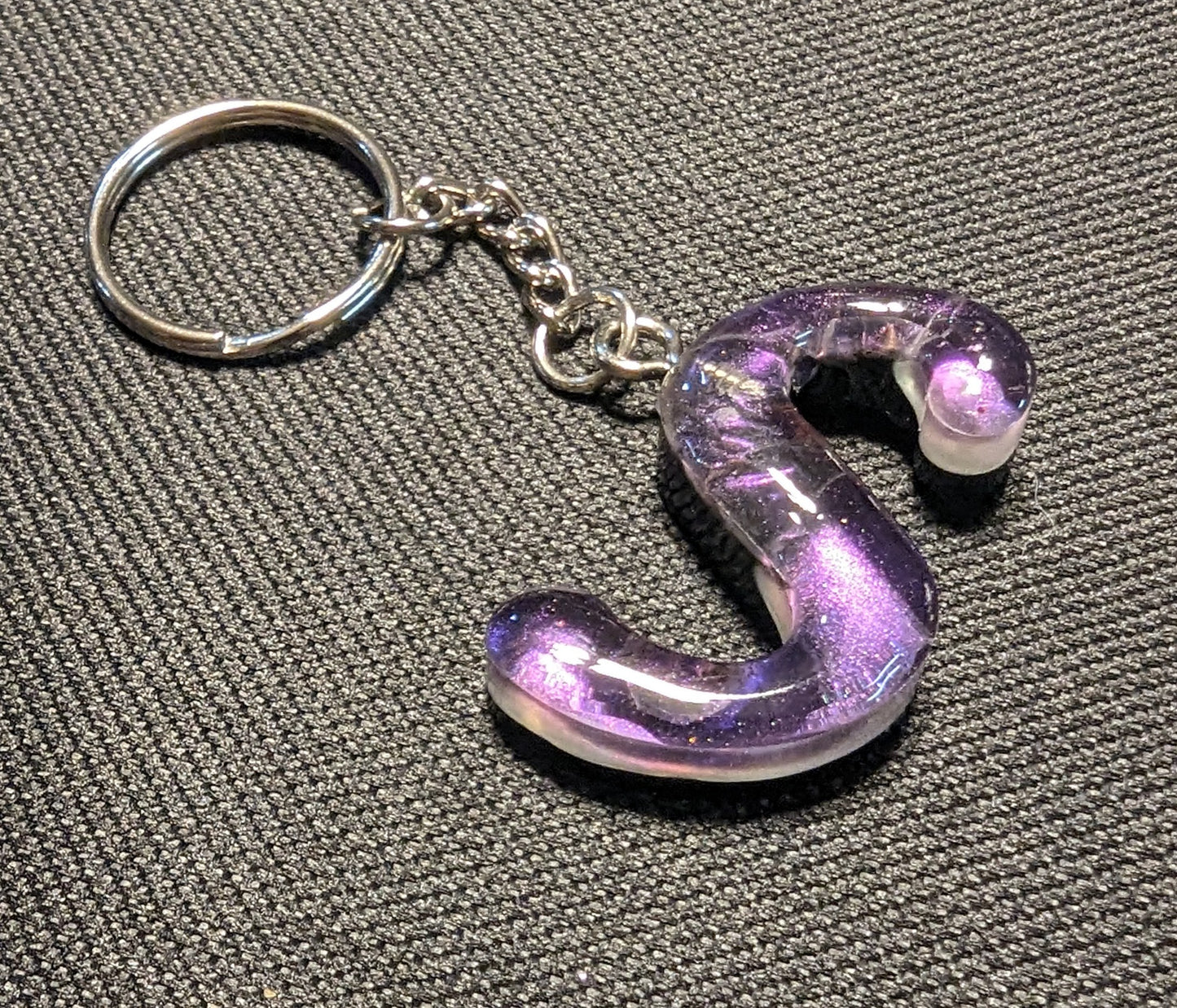 S letter purple plain keychain