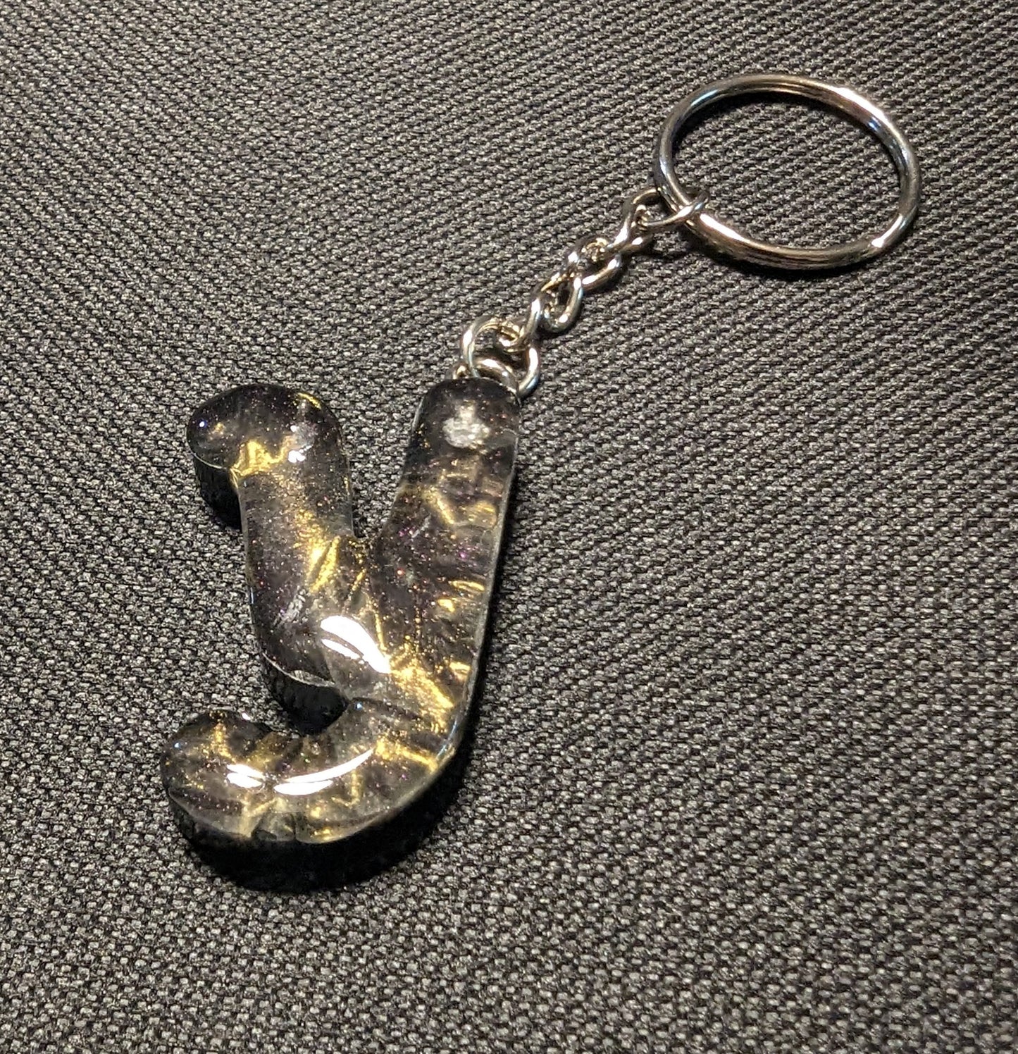 Y letter gold plain keychain