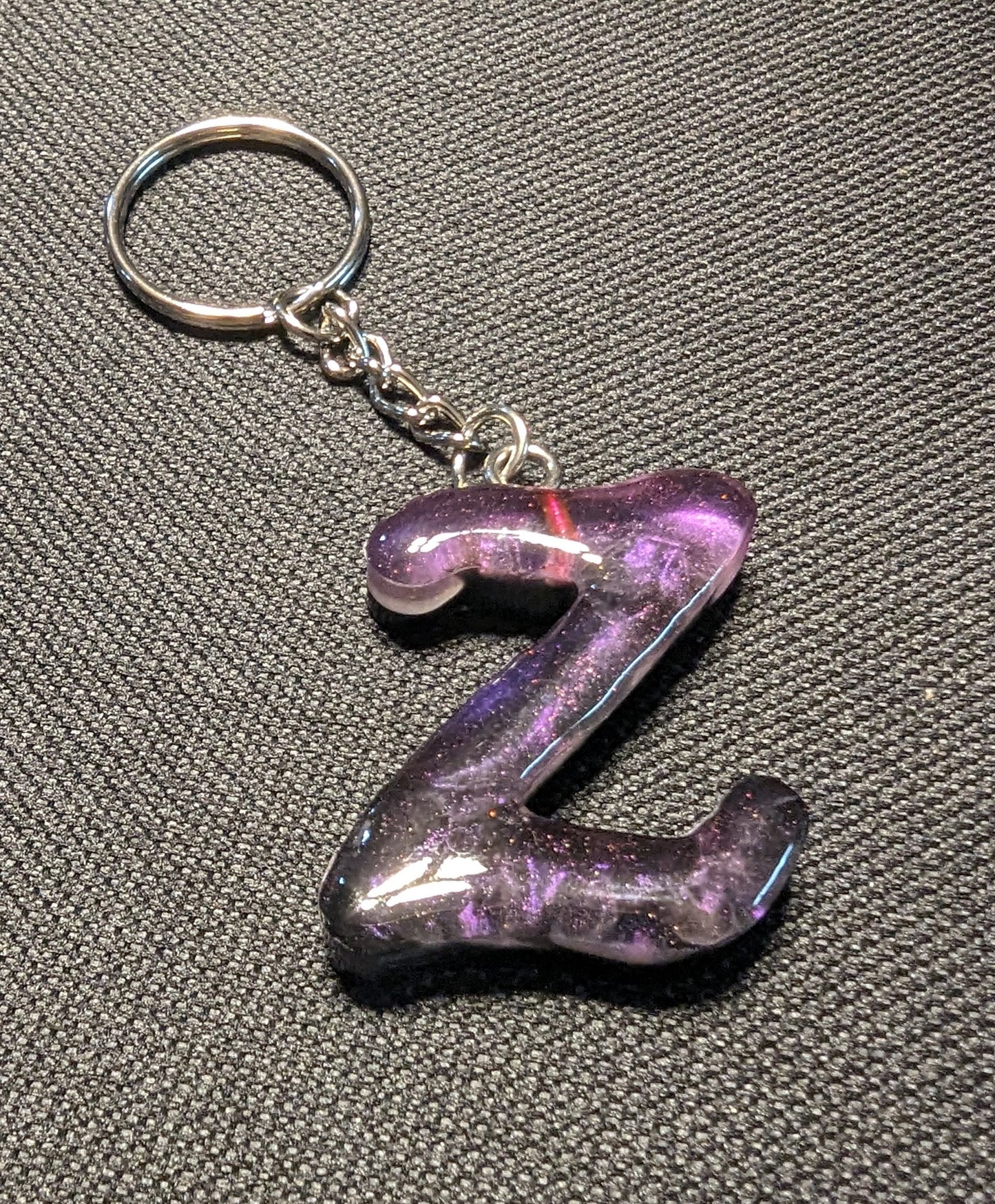 Z letter purple plain keychain