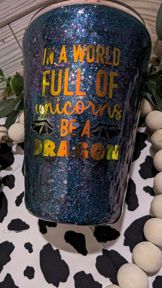 Kids 14 oz dragon epoxy tumbler