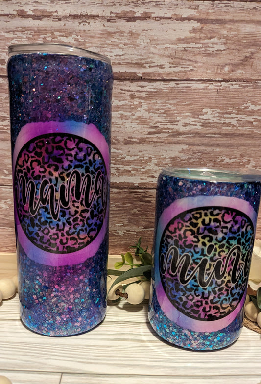 Set of matching 20 oz mama and 14 oz mini epoxy tumblers