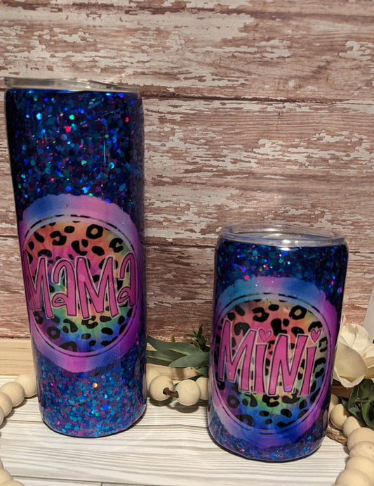 Set of matching 20 oz mama and 14 oz mini epoxy tumblers