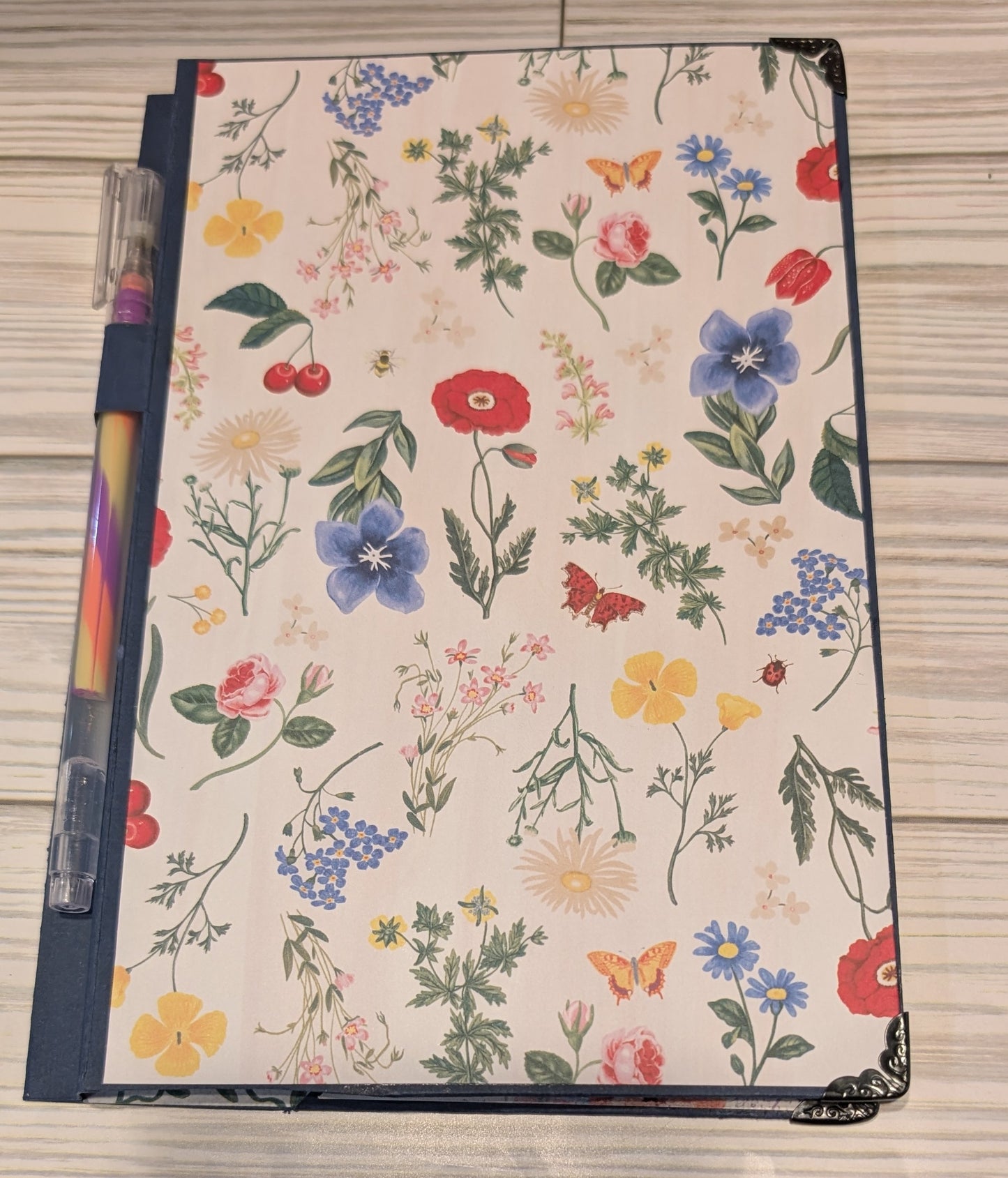 refillable notebook holder 5x8 with pen