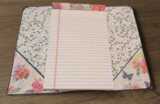 refillable notebook holder 5x8 with pen