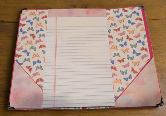 refillable notebook holder 5x8 with pen