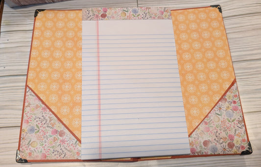 Refillable notebook holder with pen 5x8