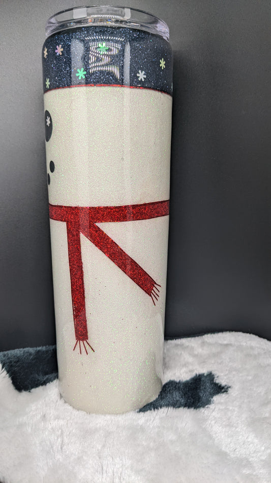 30 oz red scarf snowman