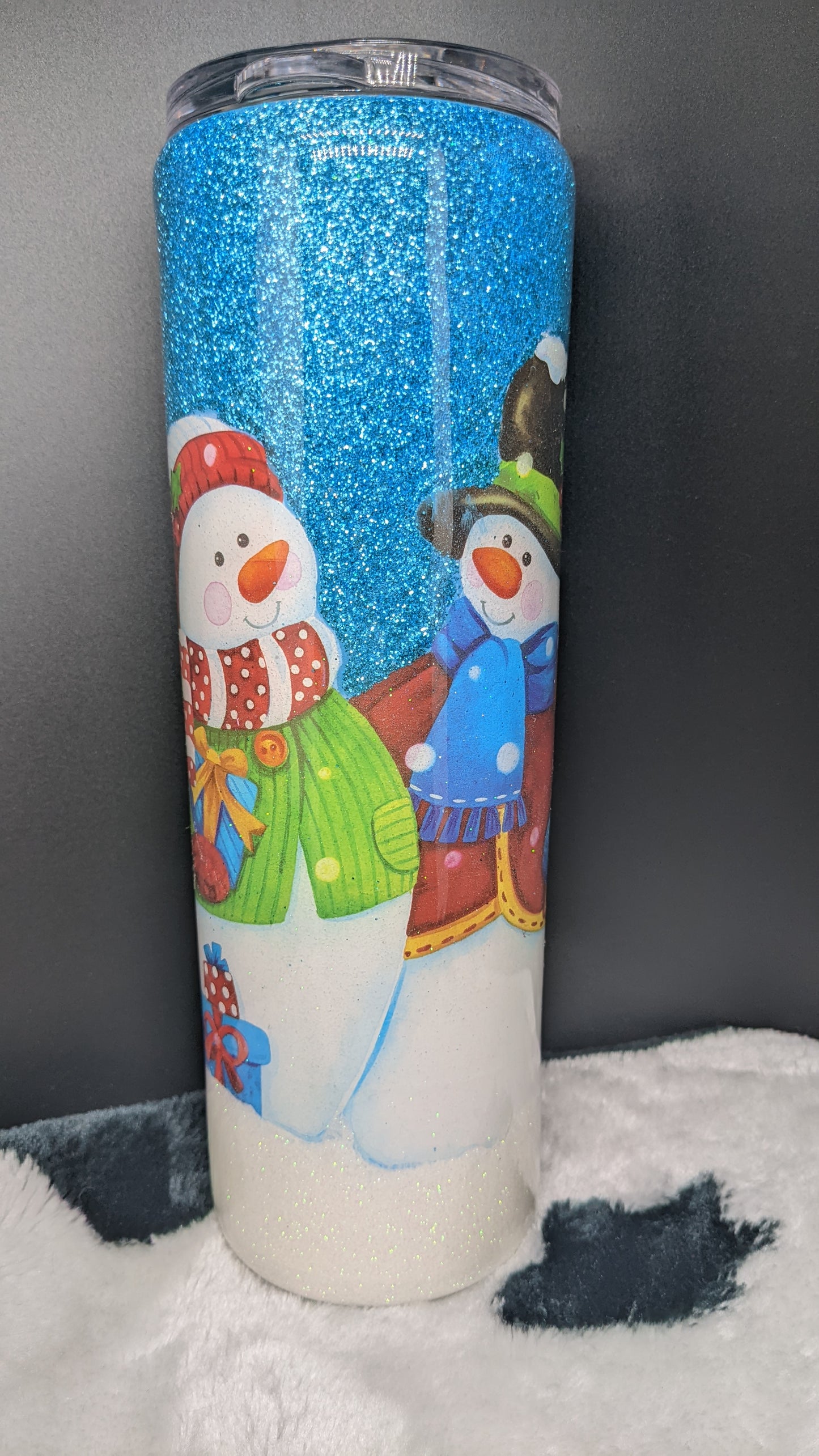 30 oz winter snowman couple