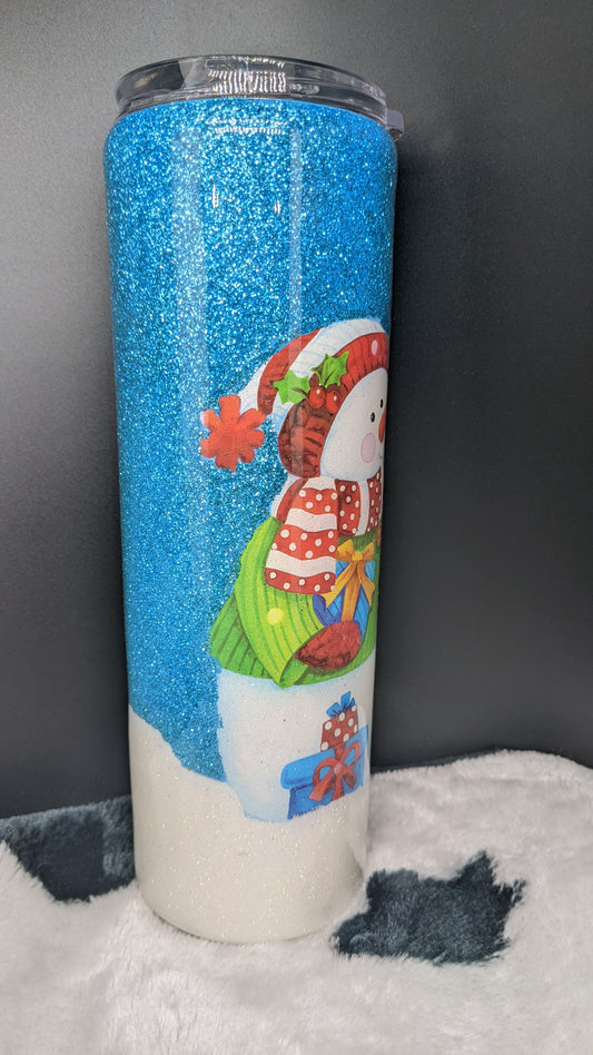 30 oz winter snowman couple