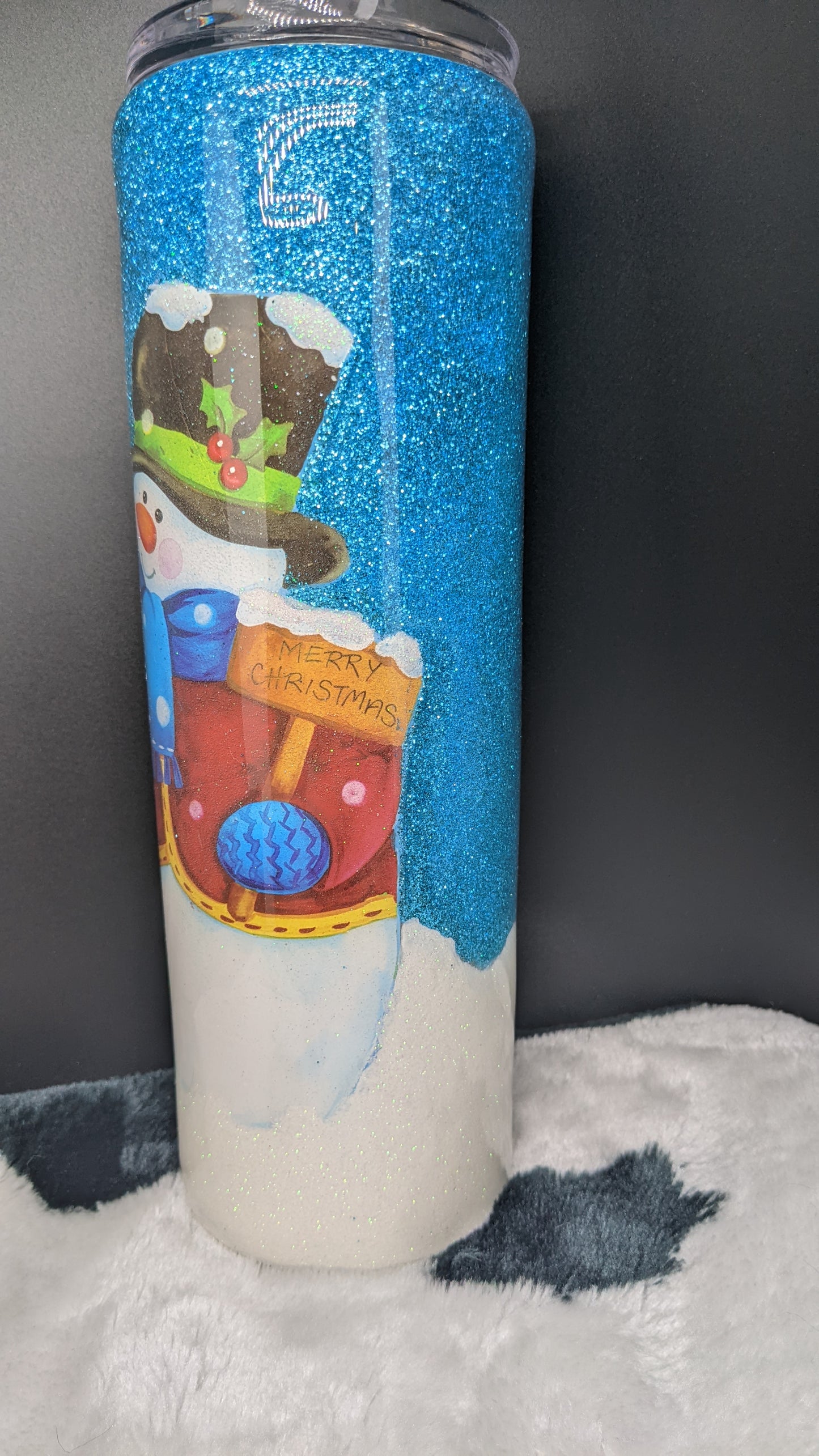 30 oz winter snowman couple