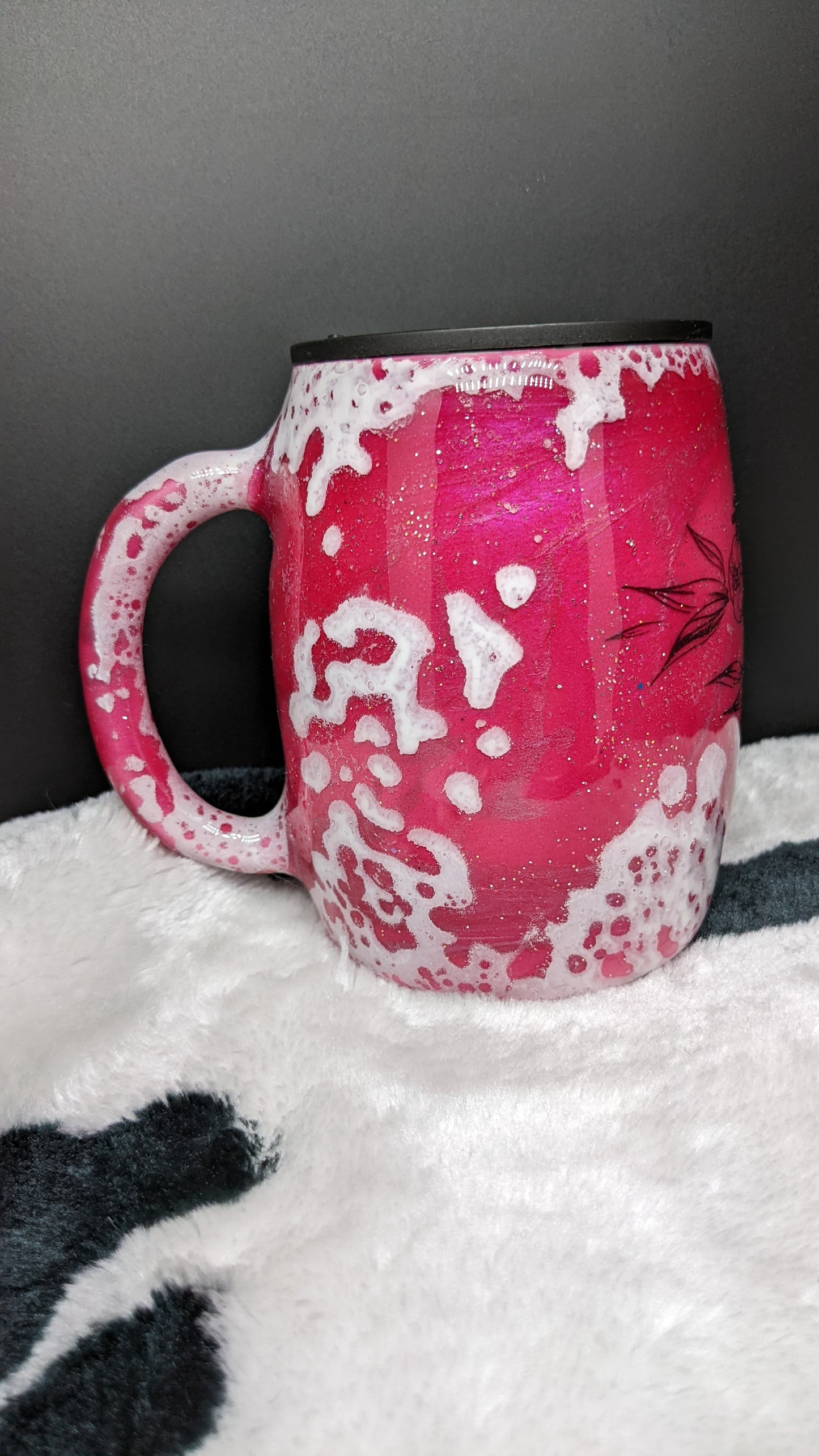 14 oz Flower mug with handle
