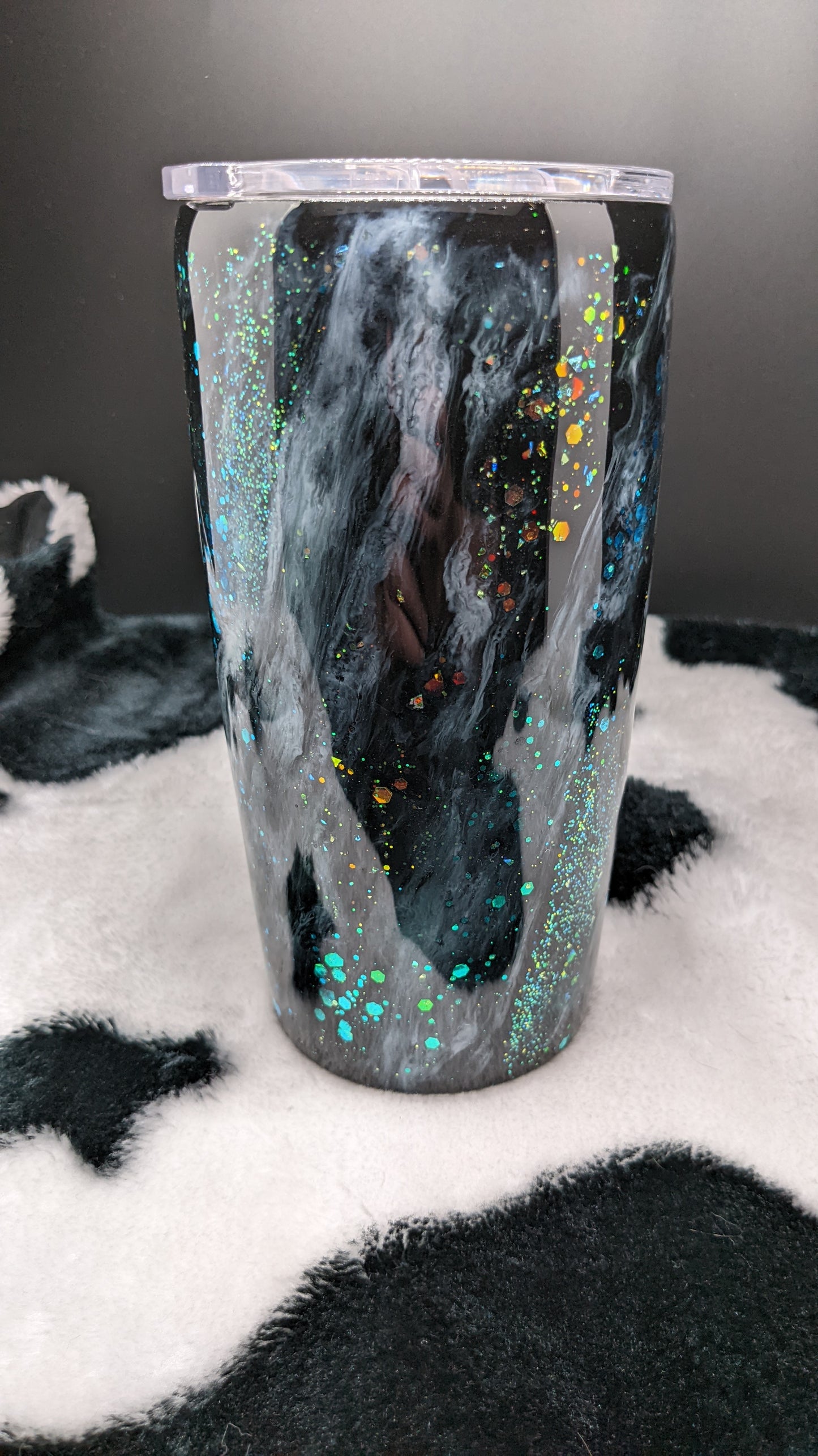20 oz black milky way tumbler