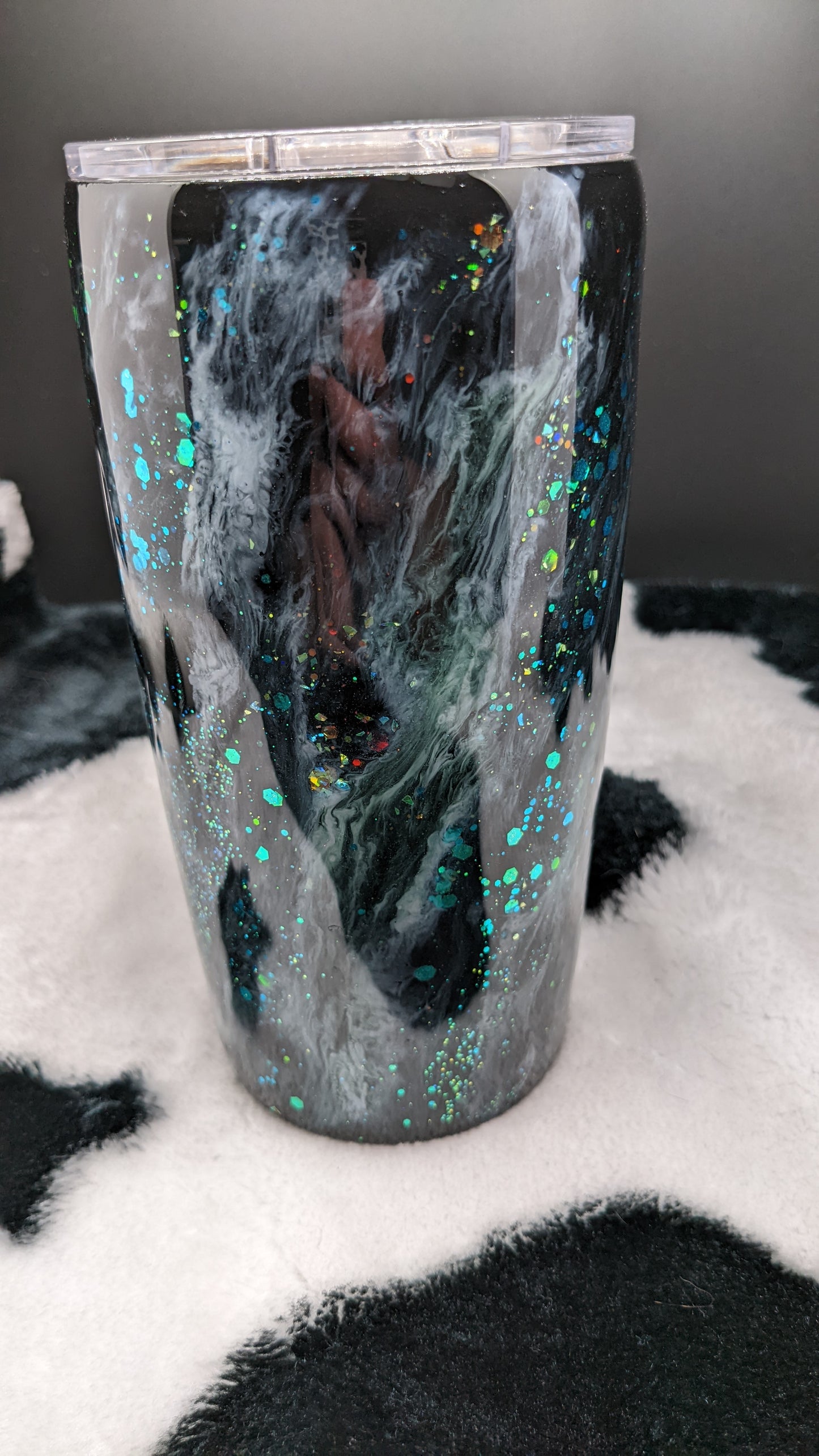 20 oz black milky way tumbler