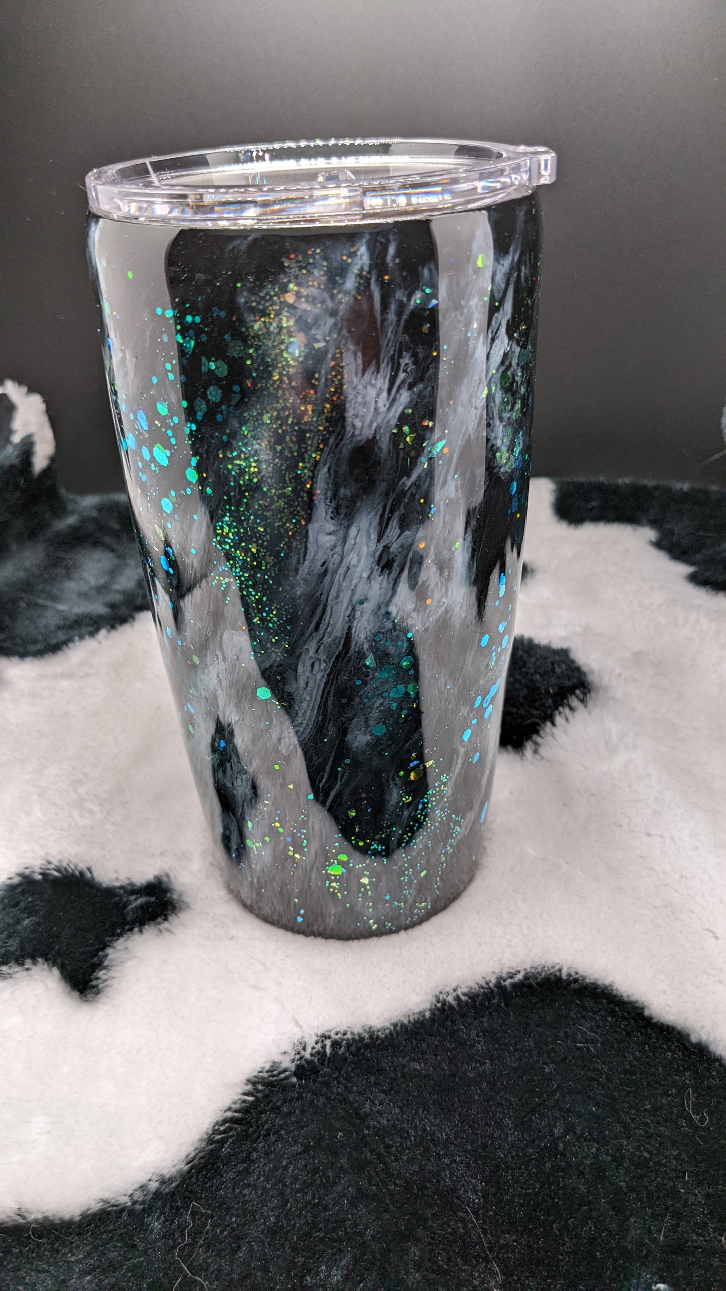 20 oz black milky way tumbler