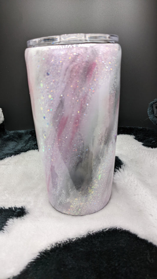 20 oz pink and white Milky way swirl