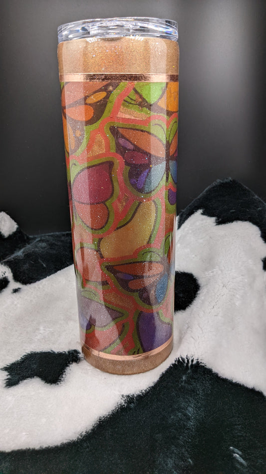 30 oz of butterfly burst Tumbler