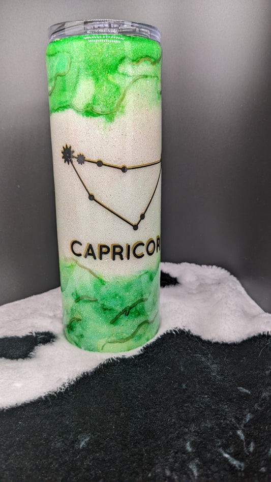 20 oz skinny Capricorn Zodiac epoxy tumbler