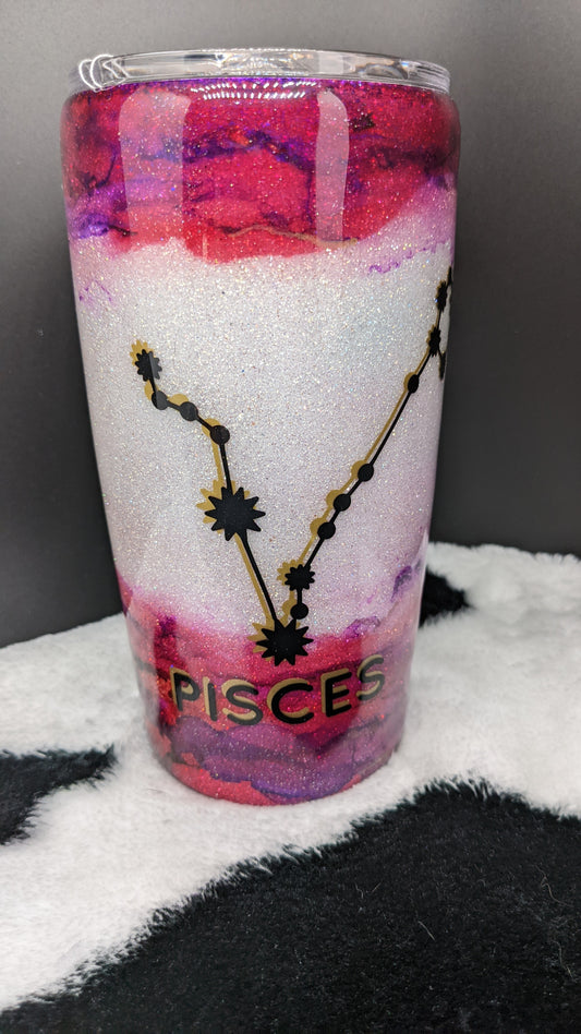 20 oz Pisces Zodiac epoxy tumbler