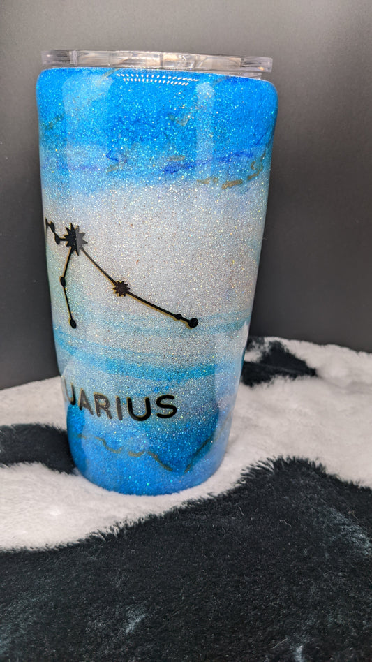 20 oz Aquarius Zodiac epoxy tumber