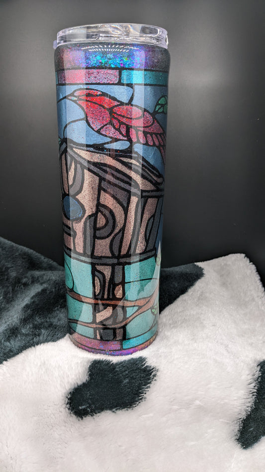 30 oz skinny bird house epoxy tumbler