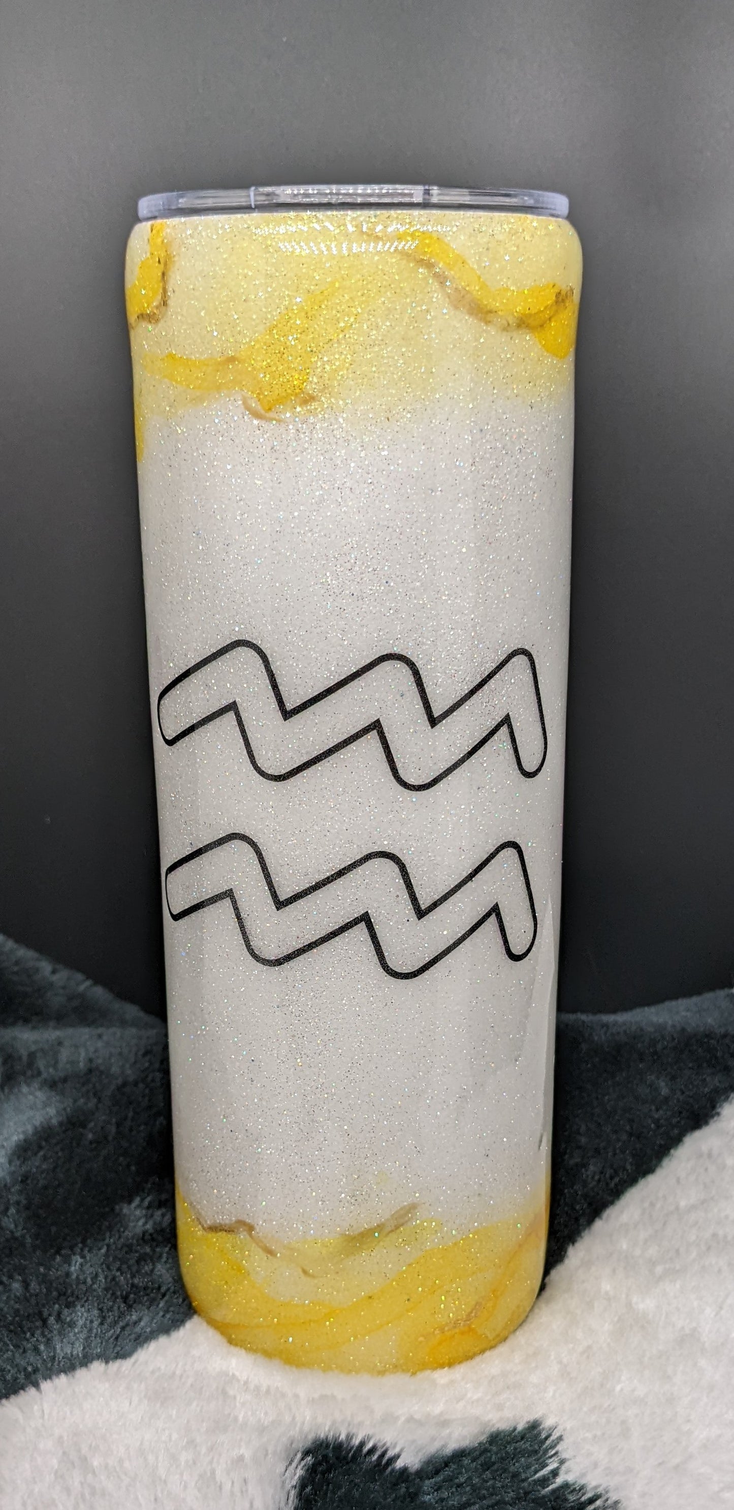 20 oz skinny Aquarius Zodiac epoxy tumbler