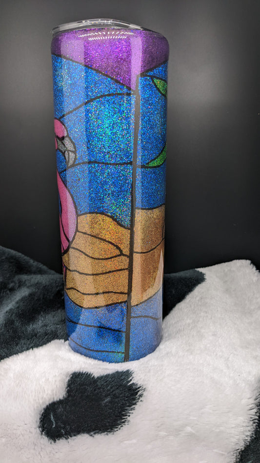 30 oz skinny flamingo epoxy tumbler