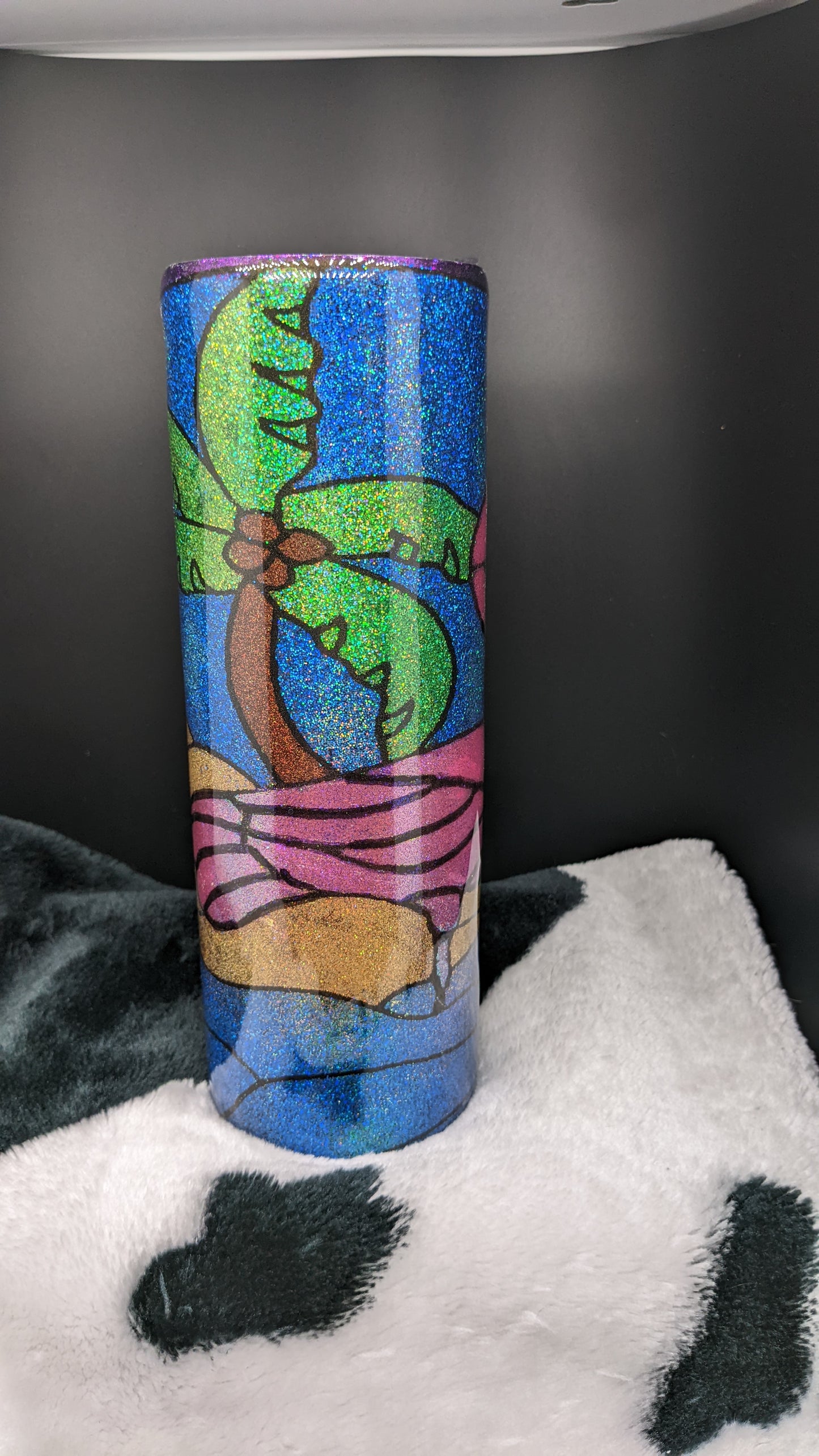 30 oz skinny flamingo epoxy tumbler