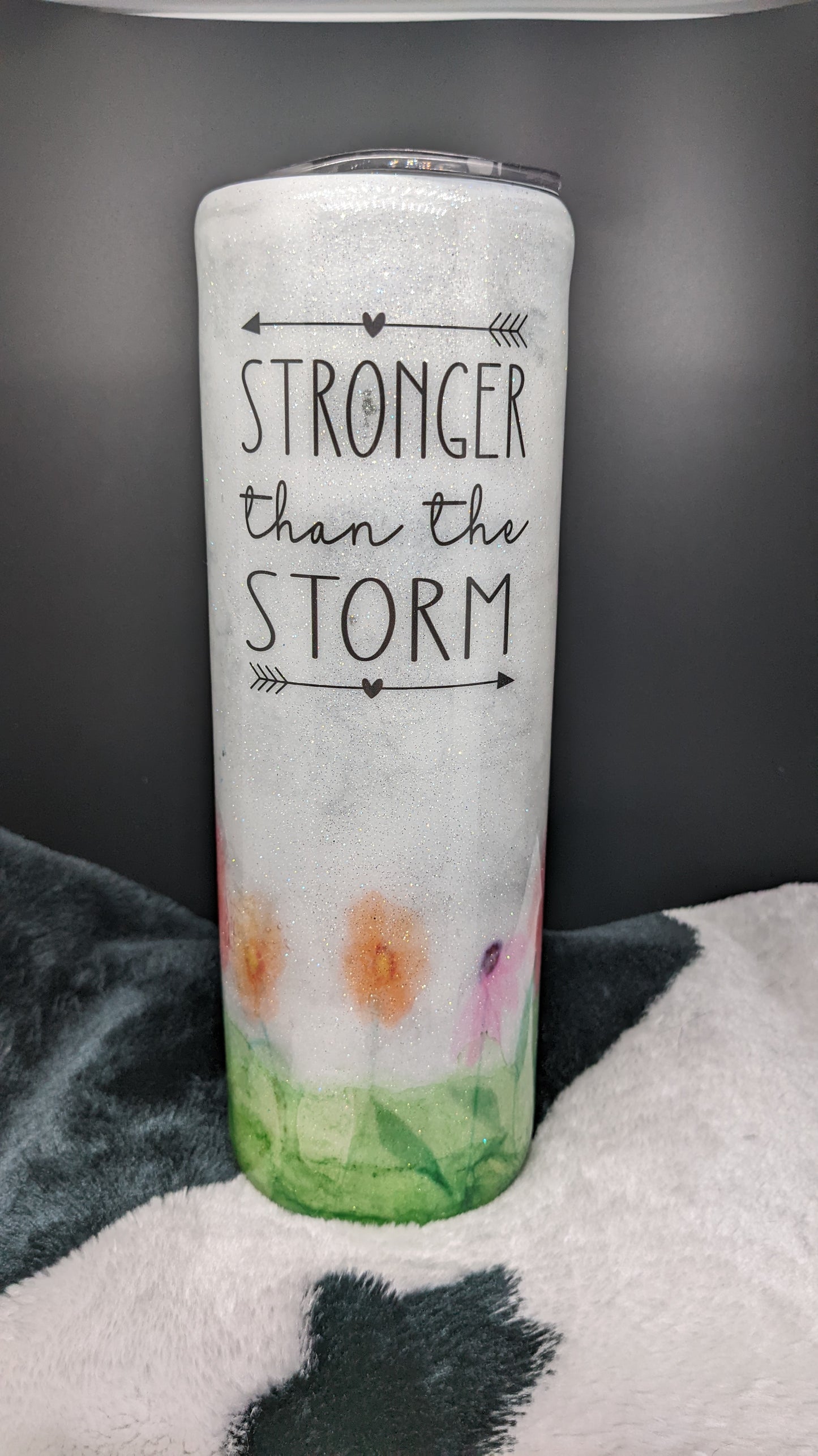 30 oz skinny stronger than the storm watercolor epoxy tumbler