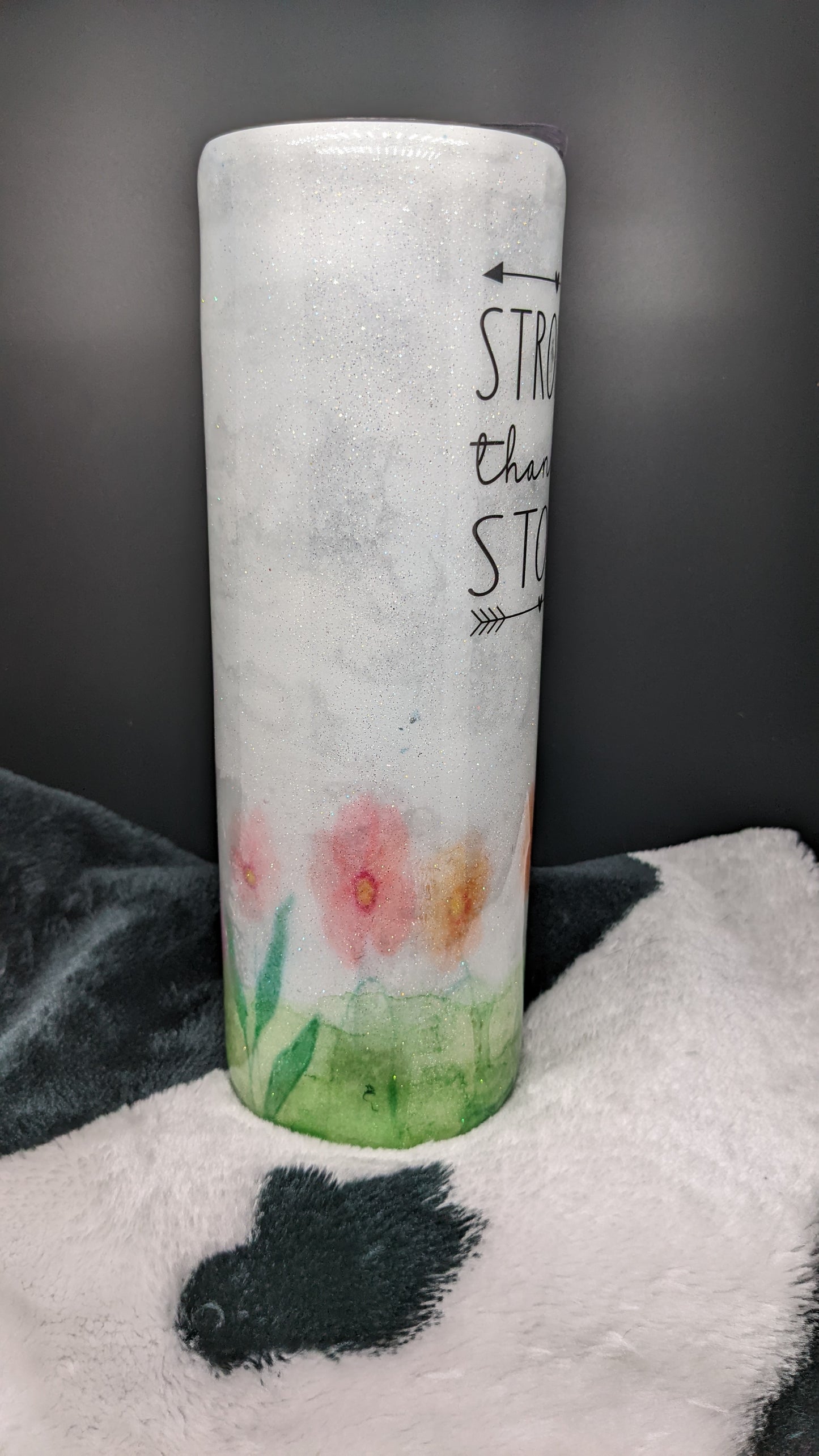30 oz skinny stronger than the storm watercolor epoxy tumbler