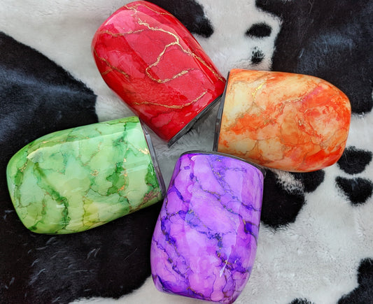 12 oz green marble epoxy wine tumbler