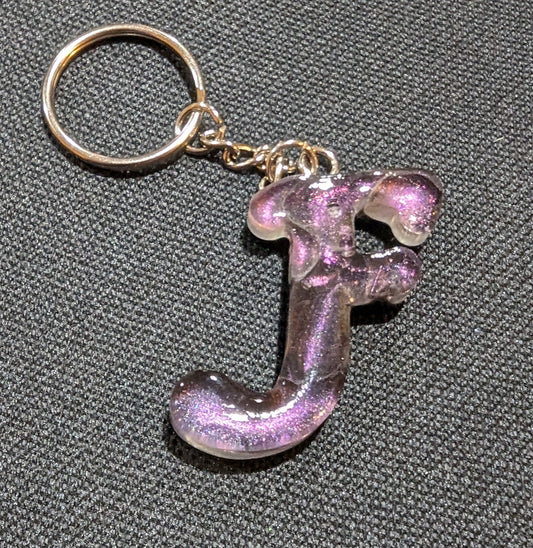 F letter pink plain keychain