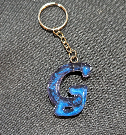 G letter blue plain keychain