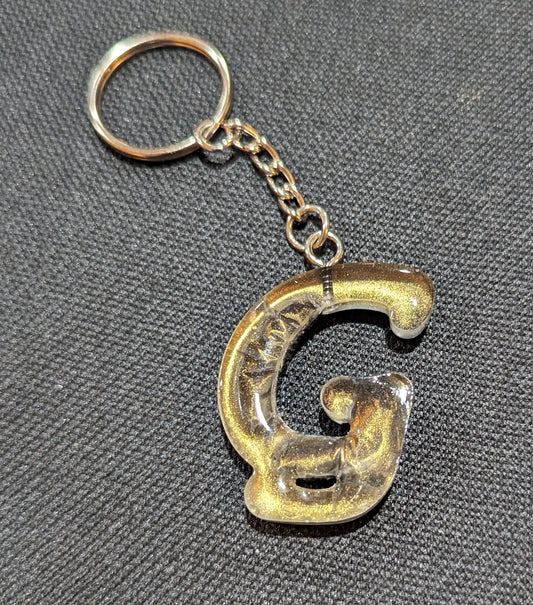 G letter gold plain keychain