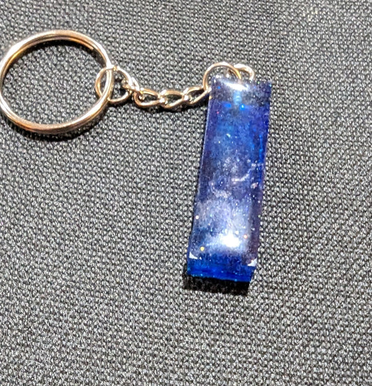 I letter blue plain keychain