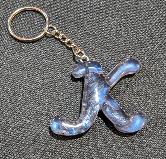 K letter blue plain keychain