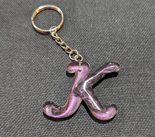 K letter pink plain keychain