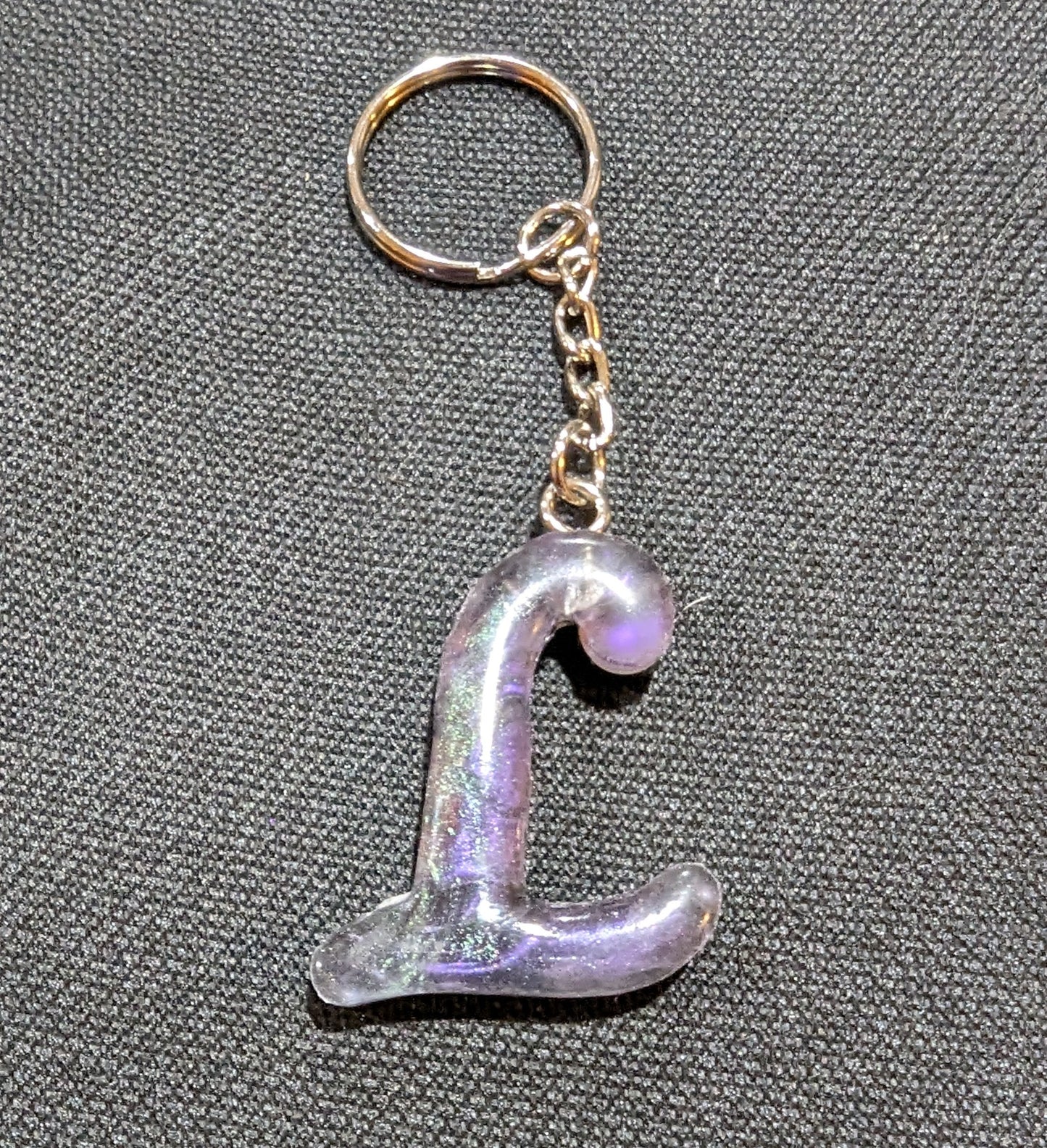 L letter pink plain keychain