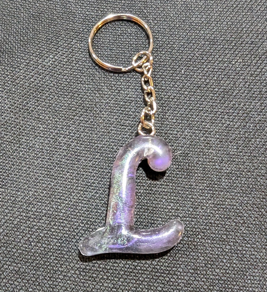 L letter pink plain keychain