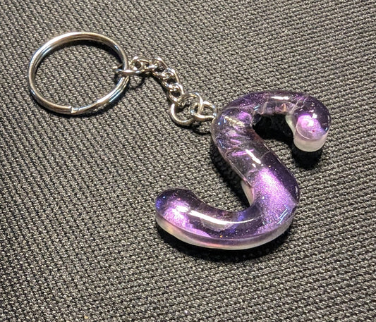 S letter purple plain keychain