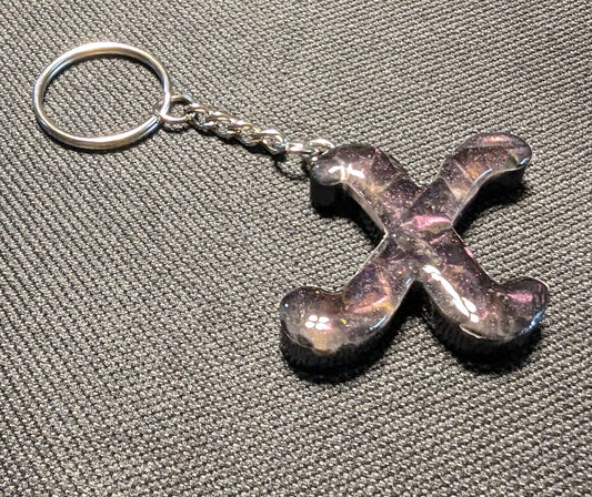 X letter pink plain keychain