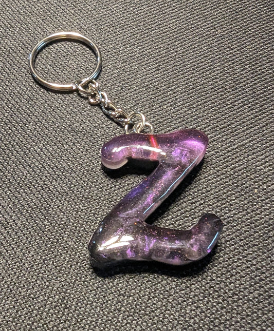 Z letter purple plain keychain