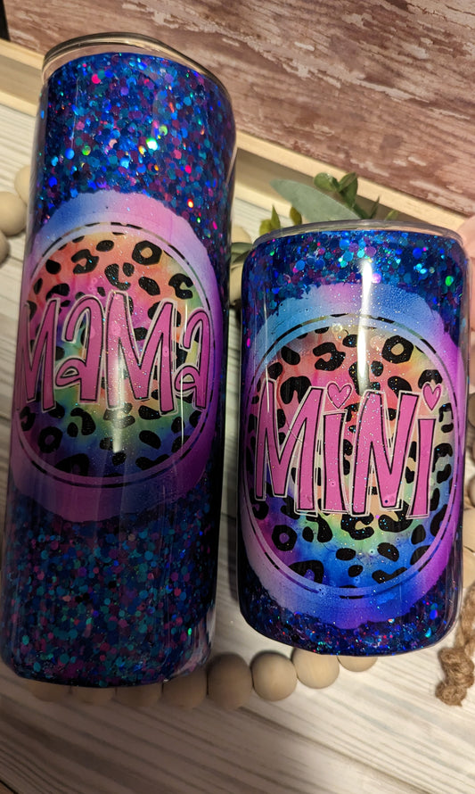Set of matching 20 oz mama and 14 oz mini epoxy tumblers