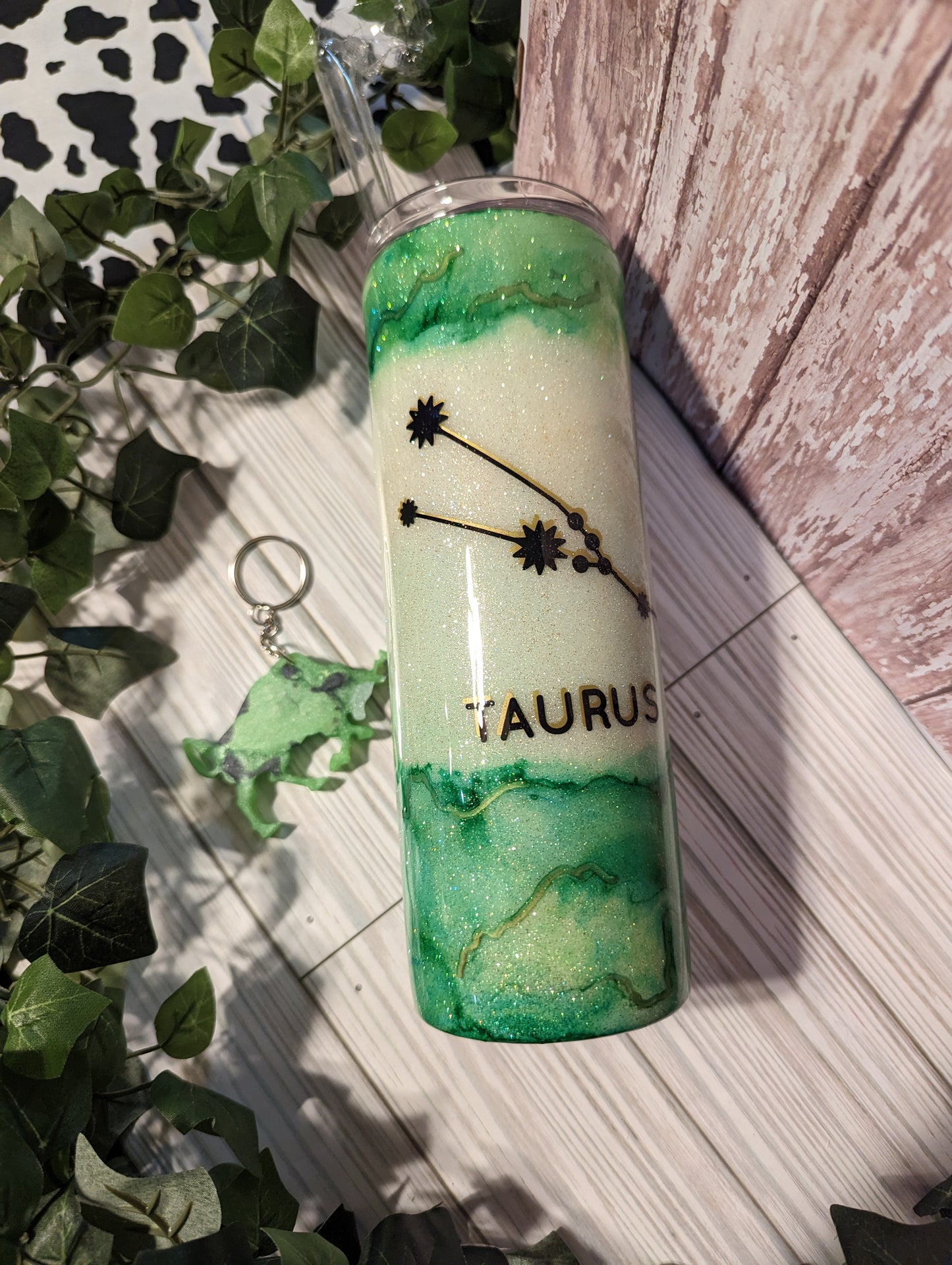 20 oz skinny taurus zodiac epoxy tumbler