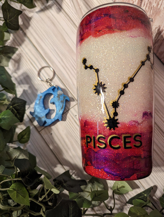 20 oz Pisces Zodiac epoxy tumbler