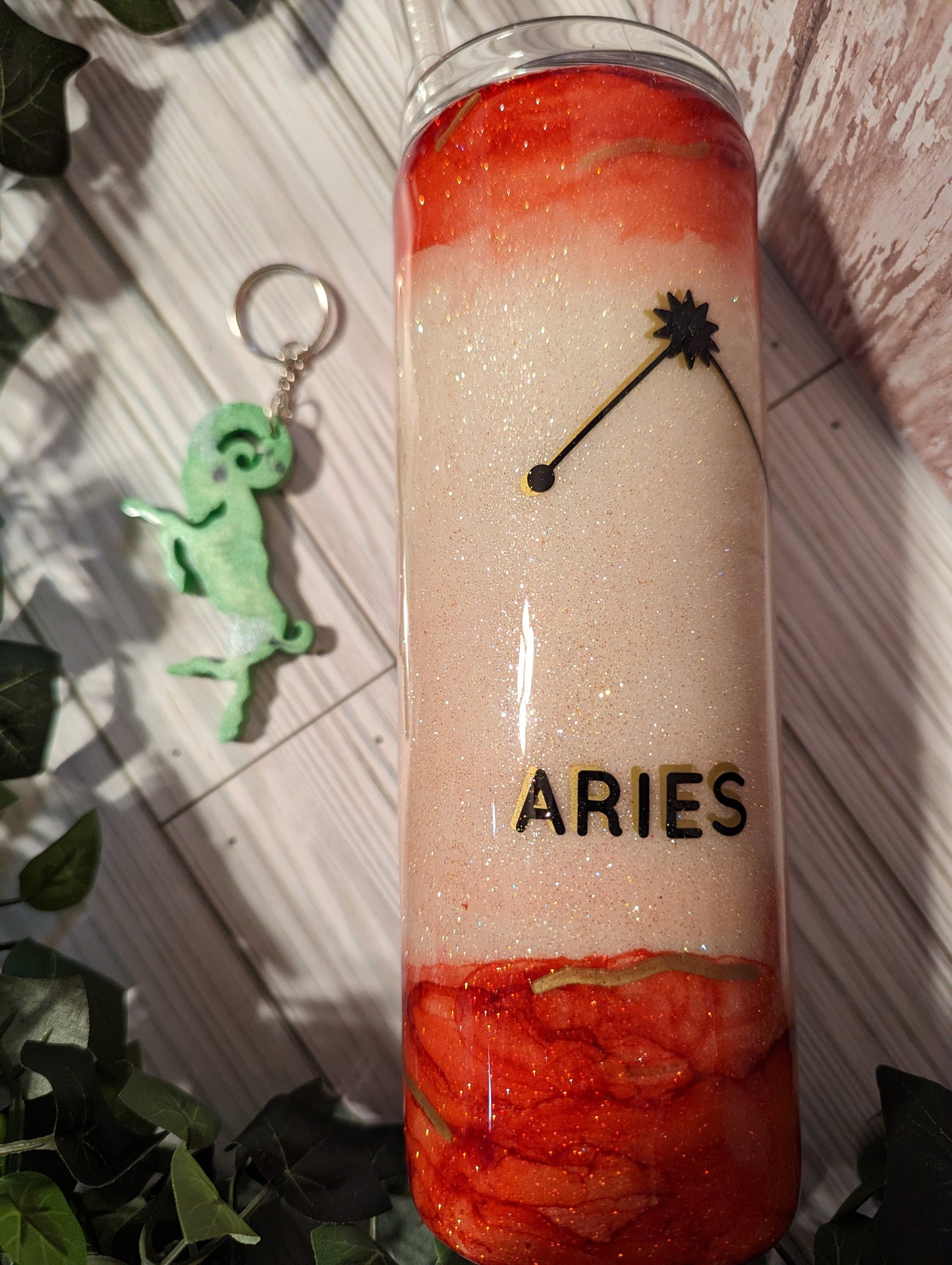 20 oz skinny Aries Zodiac epoxy tumbler