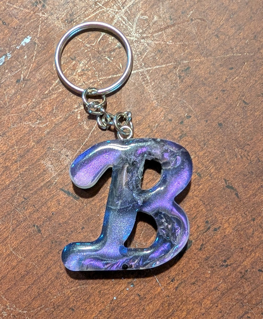 B letter pink plain keychain