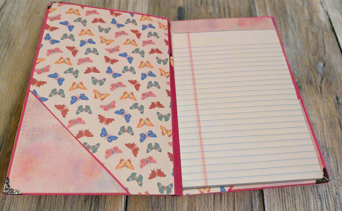 refillable notebook holder 5x8 with pen